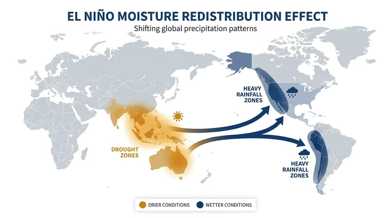 How the 2026 Super El Niño redistributes global agricultural moisture.