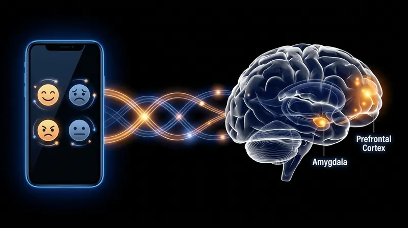 The app targets the dorsolateral prefrontal cortex and the amygdala to strengthen emotional regulation.