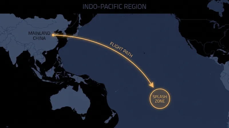 The missile's trajectory carried it from mainland China into designated international waters in the Pacific.