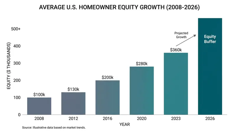 Record levels of home equity provide a structural firewall for distressed borrowers in 2026.