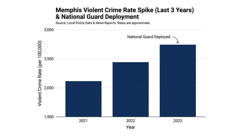 The deployment followed a sustained multi-year increase in violent crime rates across the city.