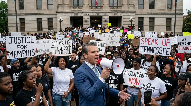 Protesters gathered outside Memphis police headquarters demanding the withdrawal of the National Guard.