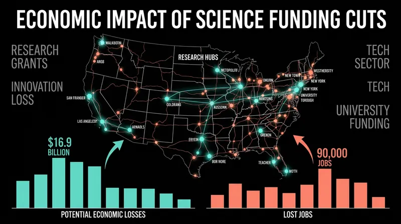 Analysts estimate that the proposed NSF budget cuts could trigger $16.9 billion in economic losses nationwide.