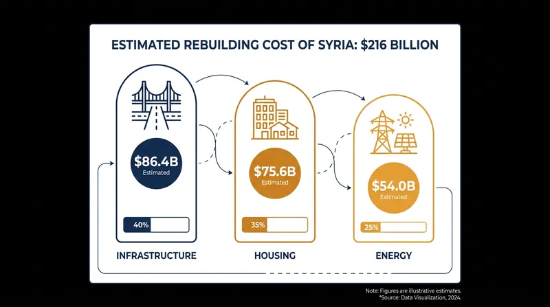 The World Bank estimates Syria's nationwide reconstruction will require over $200 billion in foreign investment.