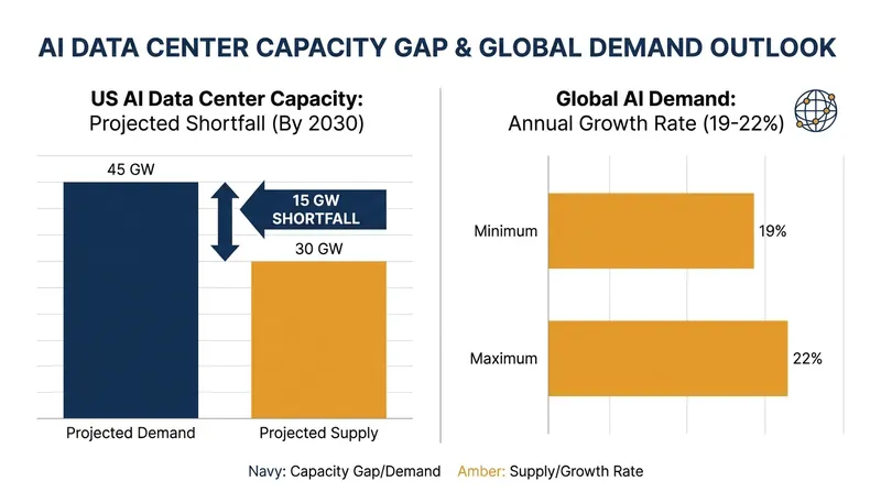 Global data center demand is expected to severely outpace new supply creation in the U.S. market.