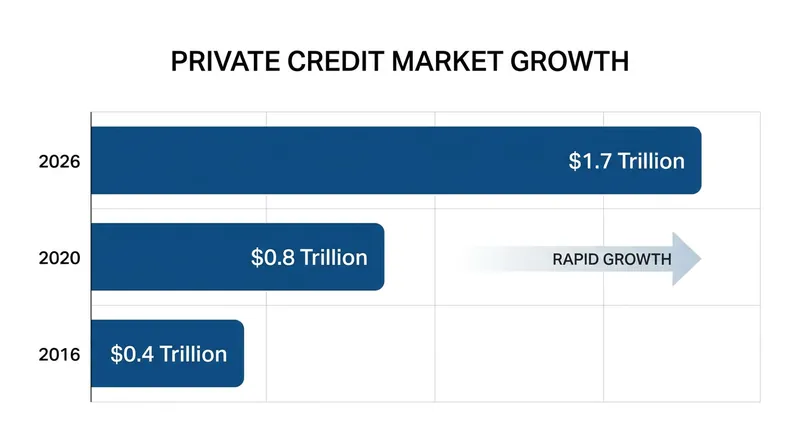 Private credit has grown into a $1.7 trillion market, providing a crucial alternative refinancing lifeline for mid-sized corporations.