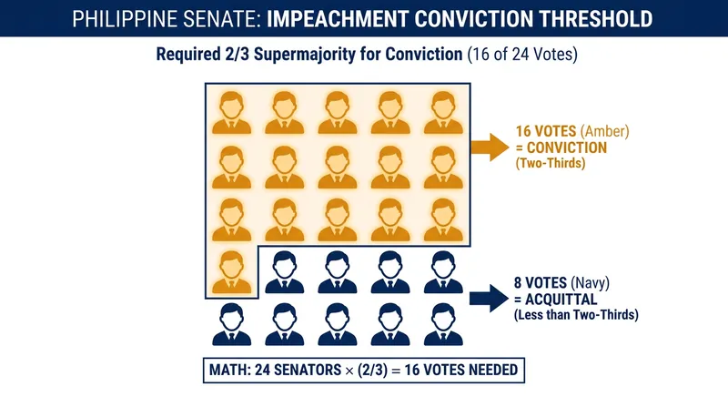 Prosecutors need 16 out of 24 Senate votes to convict the Vice President.