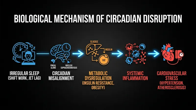How shifting bedtimes disrupt the body's internal clock and trigger systemic inflammation.