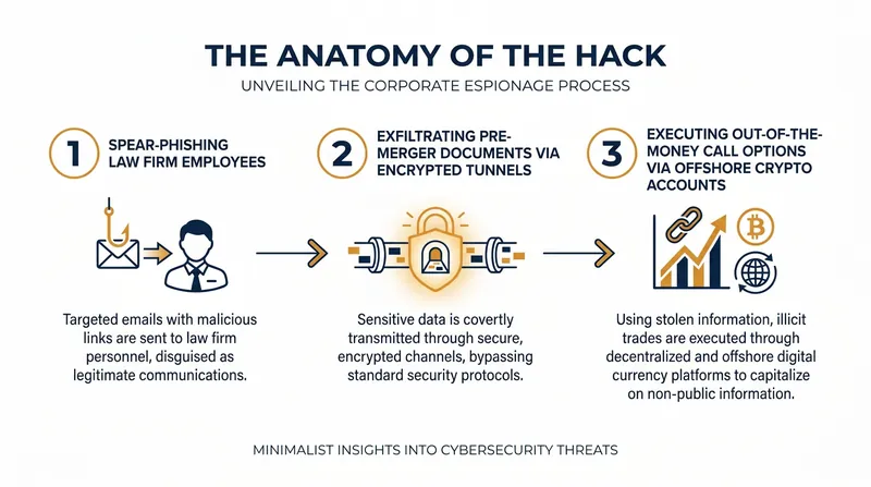 How the syndicate extracted data from law firms and converted it into market profits.