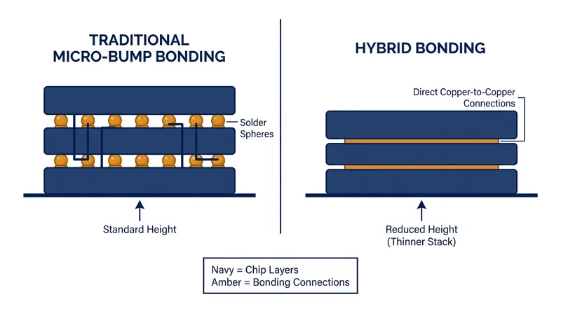 Hybrid bonding eliminates solder bumps to create thinner, more efficient memory stacks.