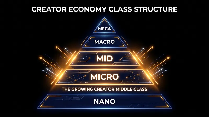 The traditional winner-takes-all model is giving way to a robust middle class of financially sustainable creators.