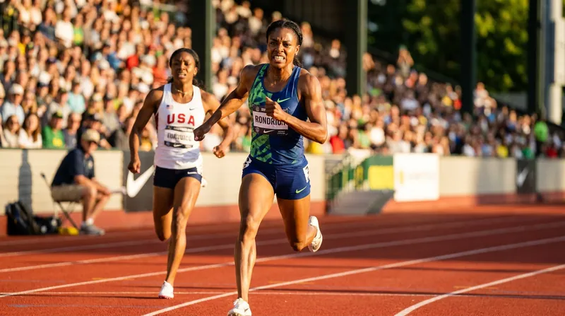 Nikki Hiltz snapped Faith Kipyegon's five-year win streak in the 1500m and mile events.