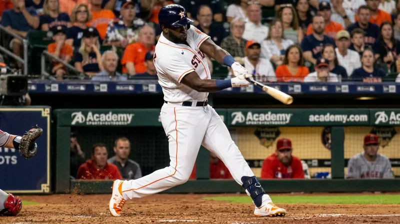 Yordan Alvarez leads the major leagues in RBIs, OBP, and slugging percentage.