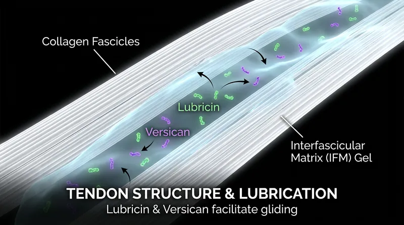 The interfascicular matrix produces lubricating proteins that allow tendon fibers to slide smoothly past one another.