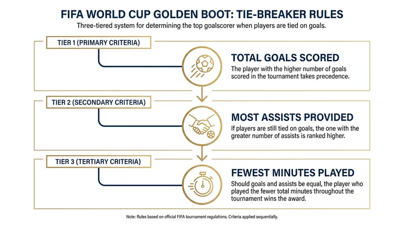 As goals became harder to score, FIFA introduced assists and minutes played to break ties at the top of the scoring charts.