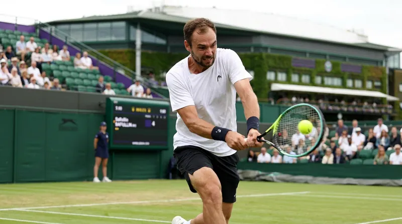 Roman Safiullin pushed the seven-time champion to four grueling sets on Centre Court.