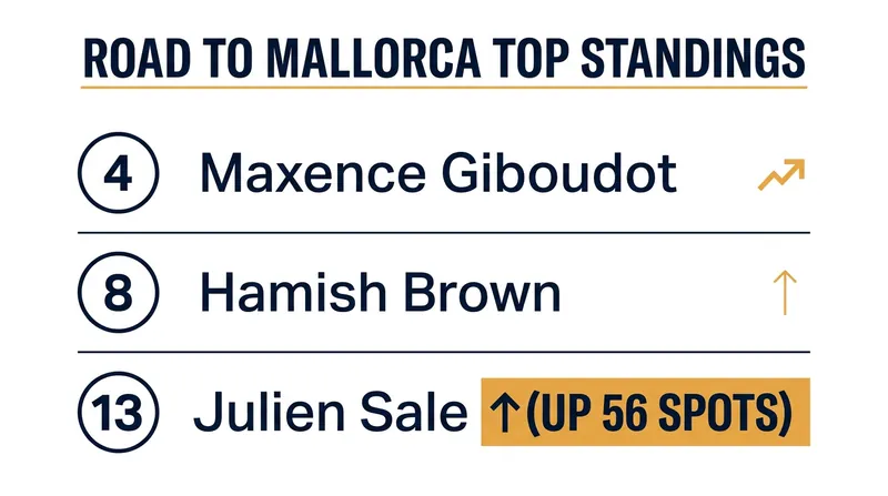 Julien Sale's victory propelled him 56 spots up the Road to Mallorca rankings, landing him inside the crucial top 20.