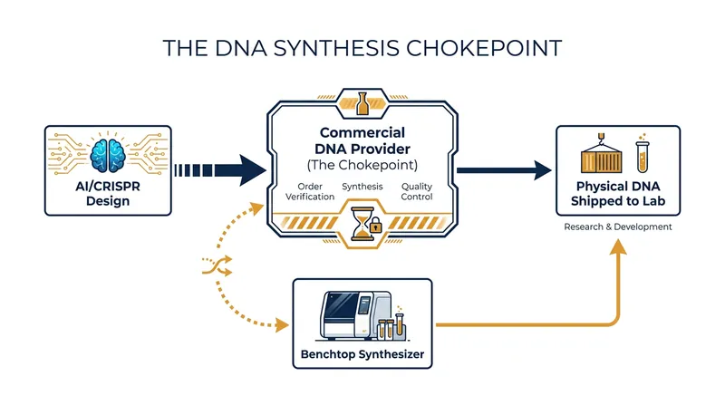 Commercial DNA synthesis providers act as the primary gatekeepers between digital biological designs and physical genetic material.