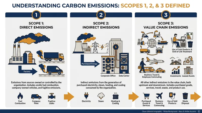 Scope 3 emissions, which cover the entire value chain, are often the largest and most complex to track.