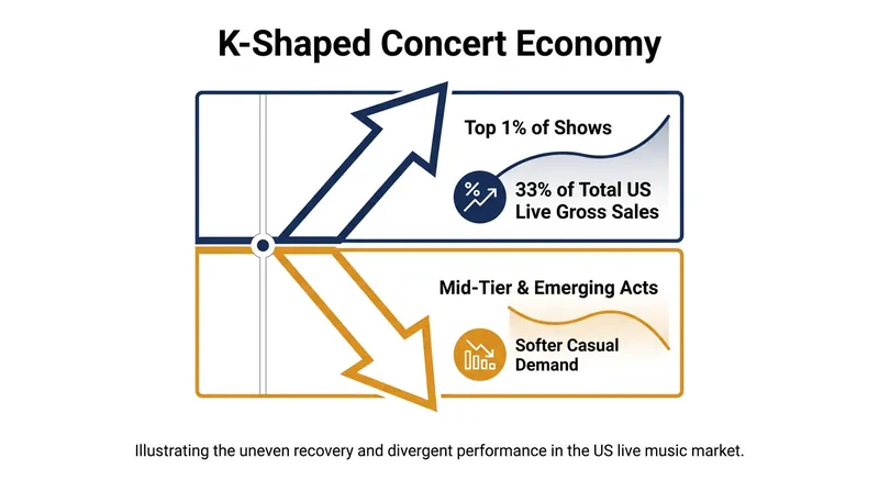 The gap between blockbuster stadium acts and mid-tier artists is widening rapidly.