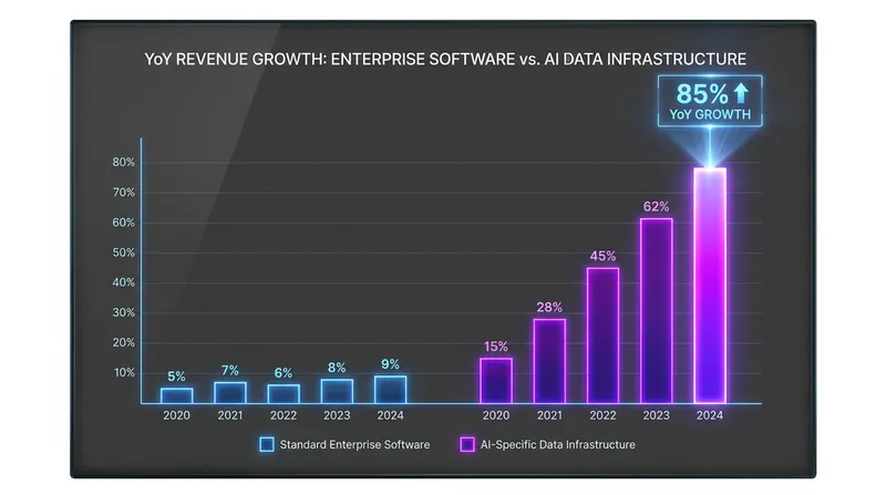 AI-specific infrastructure products are vastly outpacing traditional enterprise software growth.