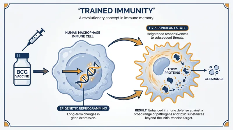 How the BCG vaccine induces 'trained immunity' by epigenetically reprogramming innate immune cells.
