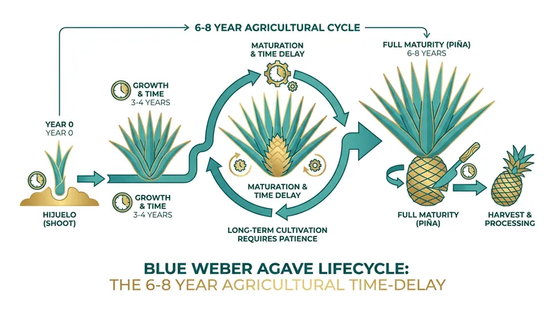 Unlike seasonal crops, agave's 6-to-8-year maturation cycle creates a delayed reaction in the supply chain.