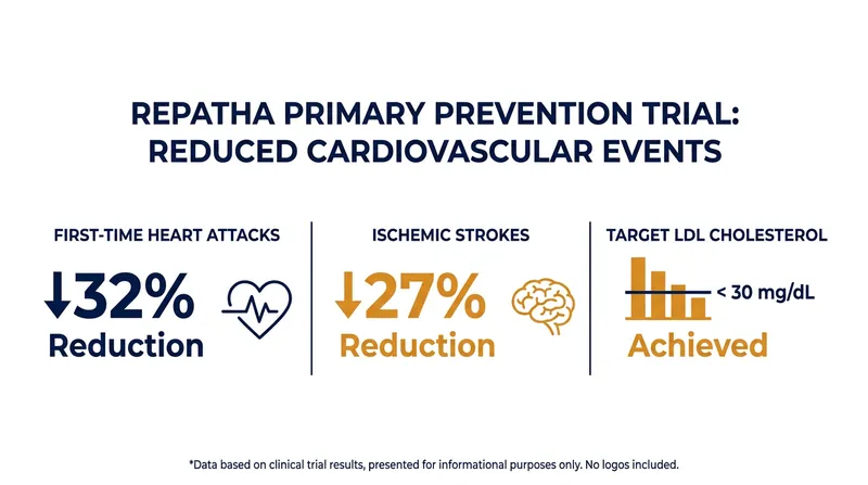 The trial demonstrated significant reductions in catastrophic cardiovascular events for patients without prior history.