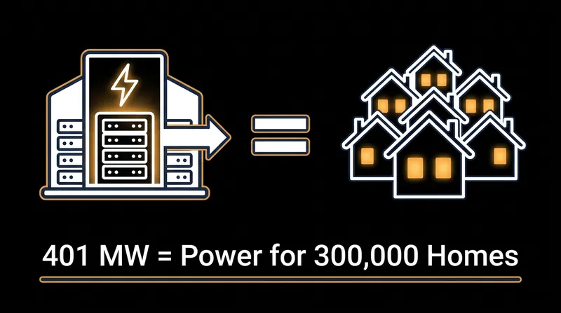 The 401-megawatt capacity of the Hawesville campus is equivalent to the power draw of a mid-sized American city.