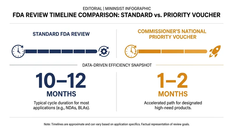 The priority voucher program compresses the final FDA review window from nearly a year to just weeks.