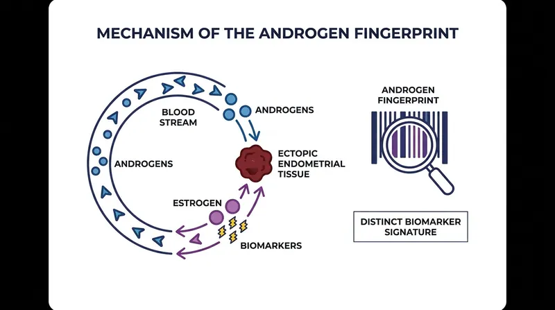 Endometriotic lesions consume circulating androgens to fuel their own growth, leaving a measurable deficit in the blood.