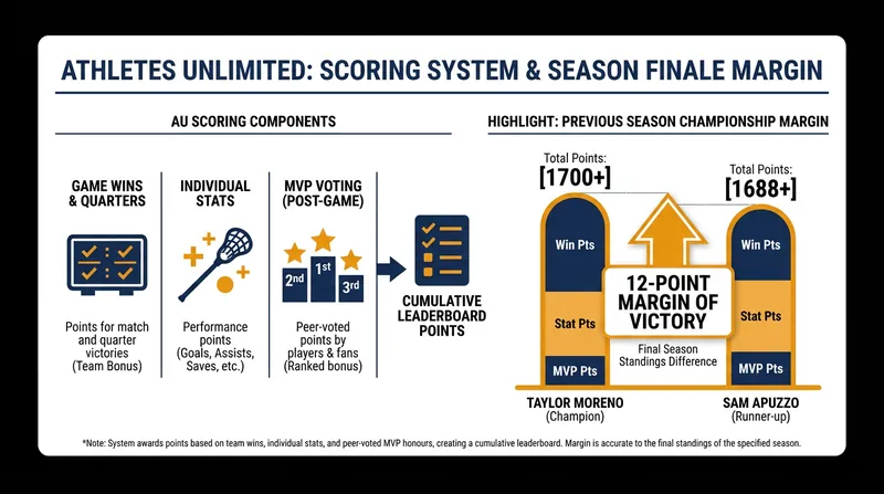 The AU Pro Lacrosse individual leaderboard often comes down to razor-thin margins.