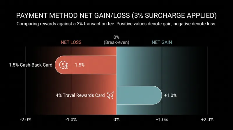 The new checkout math: When credit card rewards outweigh the merchant surcharge.