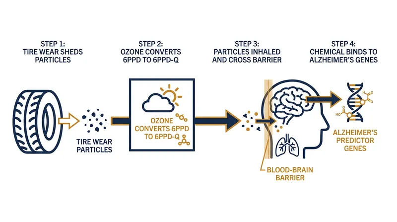 The environmental and biological pathway of 6PPD-quinone.