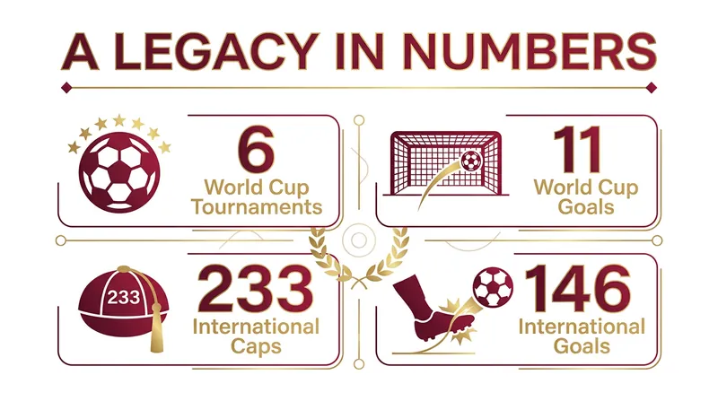 The legendary forward departs the international stage holding multiple all-time scoring and appearance records.