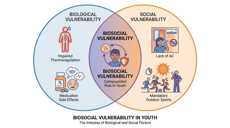 Youth face a compounding biosocial burden: physiological disadvantages combined with a lack of autonomy over their environments.