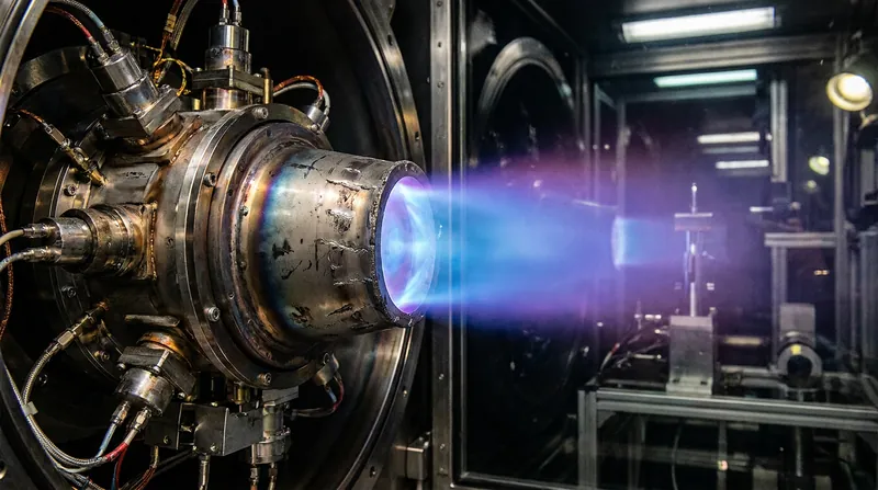 The engine operates similarly to standard ion thrusters, but harvests its reaction mass directly from the environment.