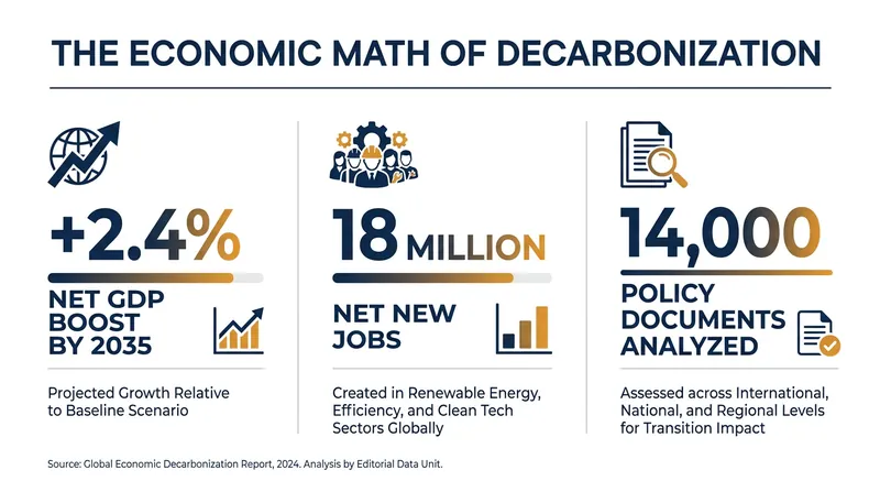 The AI model's projections for global economic growth under aggressive climate action scenarios.