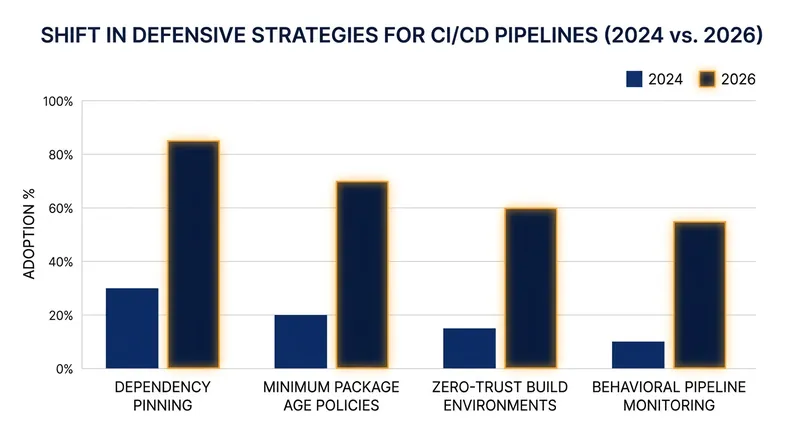 Organizations are rapidly adopting zero-trust principles and strict dependency controls to secure their software supply chains.