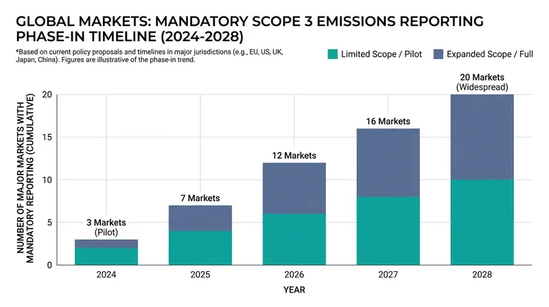 Both frameworks mandate the eventual reporting of Scope 3 value-chain emissions, phased in over several years.