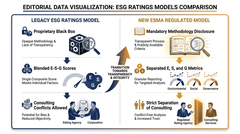 The EU regulation forces a structural shift from opaque, proprietary scoring to transparent, regulated methodologies.