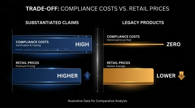 The rigorous auditing required for substantiated claims often translates to higher retail prices for consumers.