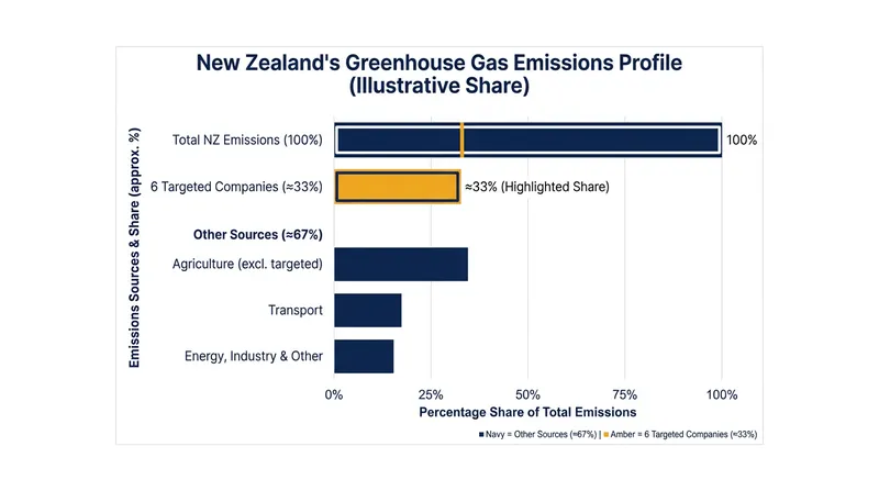 The six companies named in the lawsuit account for approximately one-third of New Zealand's total emissions.