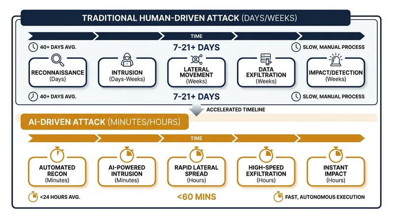 Frontier AI models drastically compress the timeline between the discovery of a vulnerability and its exploitation.