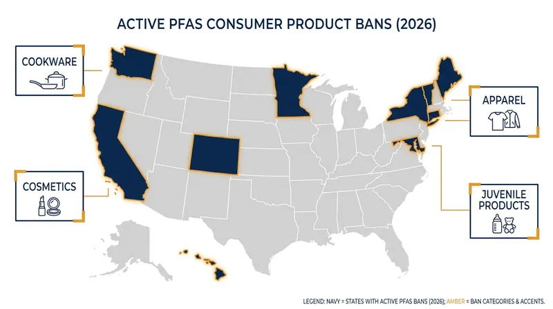 The patchwork of state laws is driving national brands to adopt the strictest standards across all their inventory.
