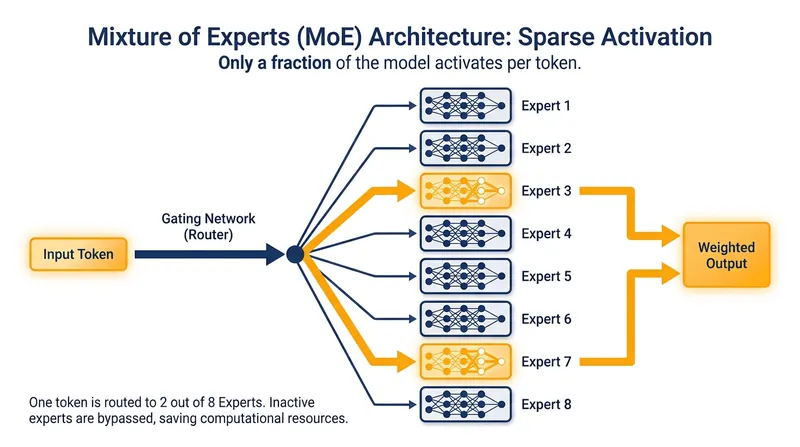 Unlike dense models, Llama 4's MoE architecture routes tasks to specialized sub-networks, drastically reducing computational overhead.
