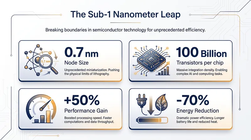 The nanostack architecture promises massive efficiency gains over the current 2-nanometer standard.