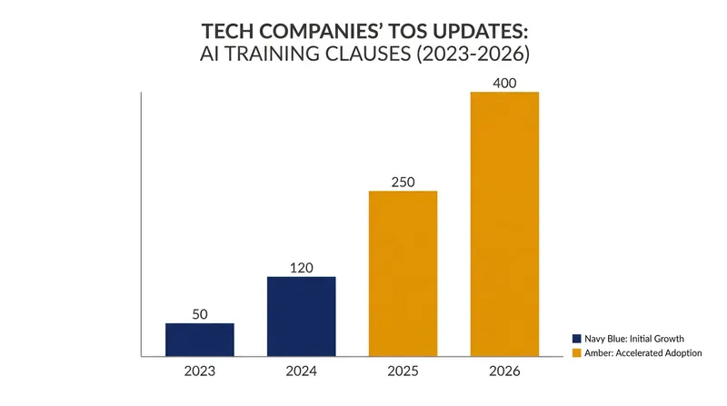 The tech industry has seen a surge in retroactive policy updates to secure AI training data.