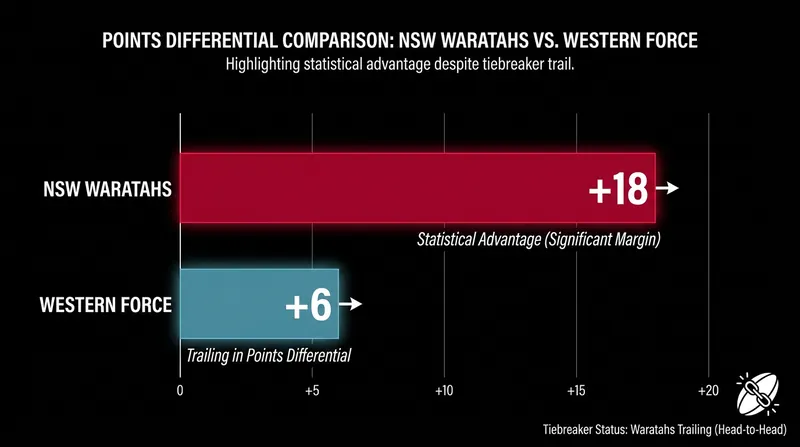The Waratahs hold a superior points differential, keeping the pressure on the Force.