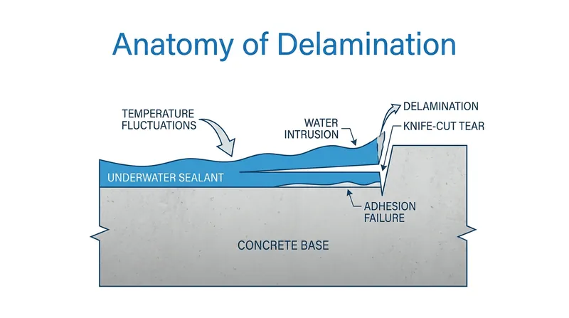 Materials engineers explain that structural delamination often creates long, straight fissures that resemble intentional knife cuts.